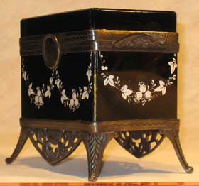 Antique glass black box sculpture repaired by Michael Bokrosh