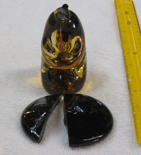 Antique Chinese figure glass art broken