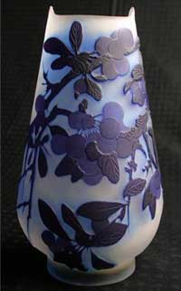 Antique Galle vase glass art repaired by Michael Bokrosh
