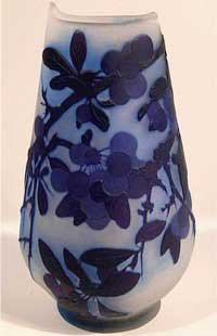 Antique Galle vase glass art broken