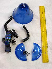 Contemporary art glass Boro frog sculpture broken