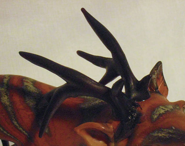 William Morris glass art antlers repaired by Michael Bokrosh