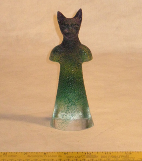 Daum crystal coyote art glass repaired by Michael Bokrosh