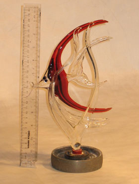 Antique goddess mural glass art repaired by Michael Bokrosh