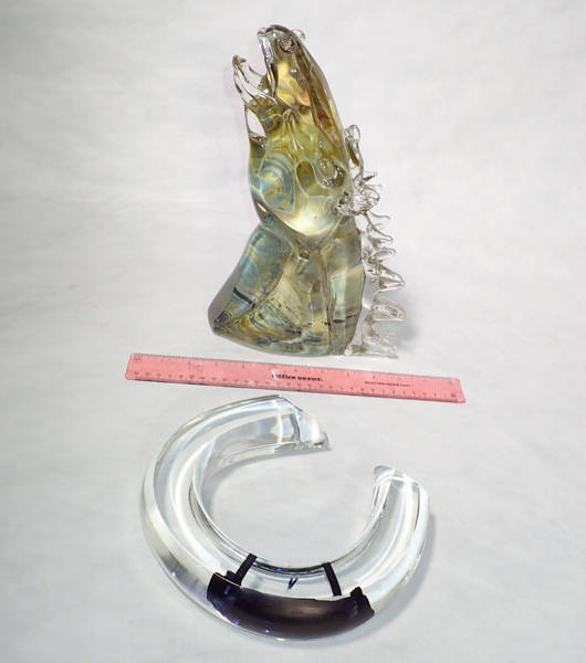 Murano horse head art glass broken
