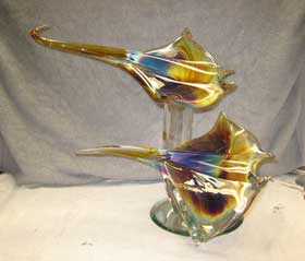 Murano art glass stingray repaired by Michael Bokrosh