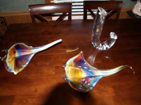 Murano art glass stingray broken