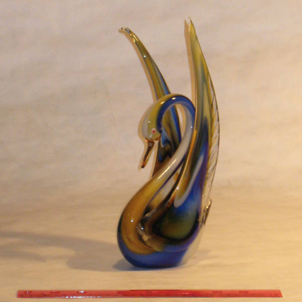 Murano swan glass art sculpture repaired by Michael Bokrosh