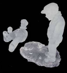 Murano art glass tw -men broken
