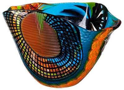 Venetian art glass bowl sculpture