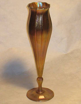 Tiffany art glass bud vase 2 repaired by Michael Bokrosh
