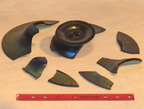 Tiffany art glass shallow bowl broken
