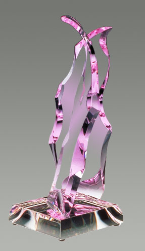 Tristram and Isolde optical glass sculpture by Michael Bokrosh