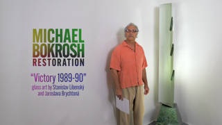 Libenský art glass Victory 1989-90 repaired by Michael Bokrosh